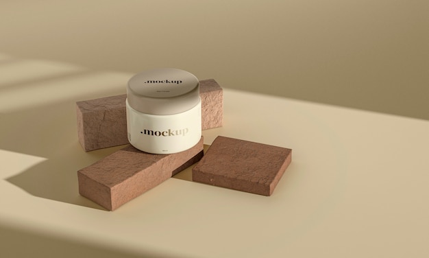 Mock-up di crema solare con confezione