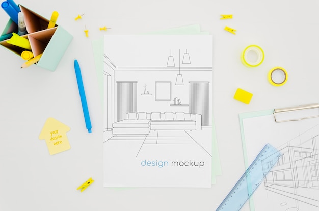 Mock-up di design per interni soggiorno