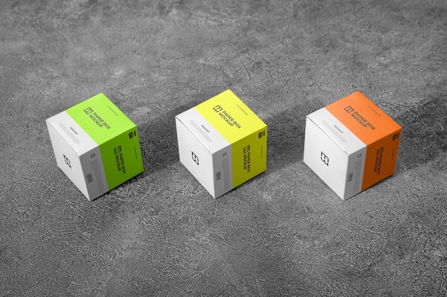 Mock-up di imballaggio in scatola di cartone