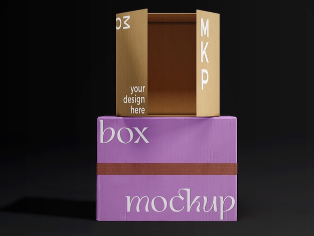 Mock-up di imballaggio in scatola di cartone