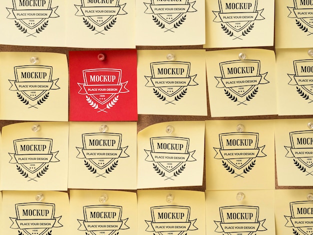 Mock-up di note adesive vista frontale