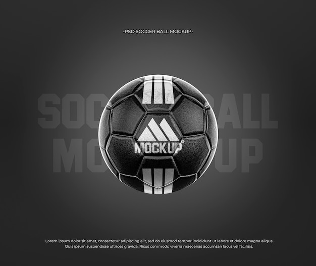 Mock-up di pallone da calcio monocromatico