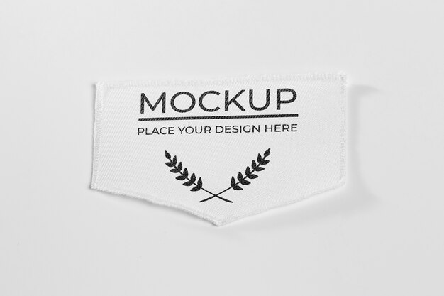 Mock-up di patch per abbigliamento in tessuto bianco