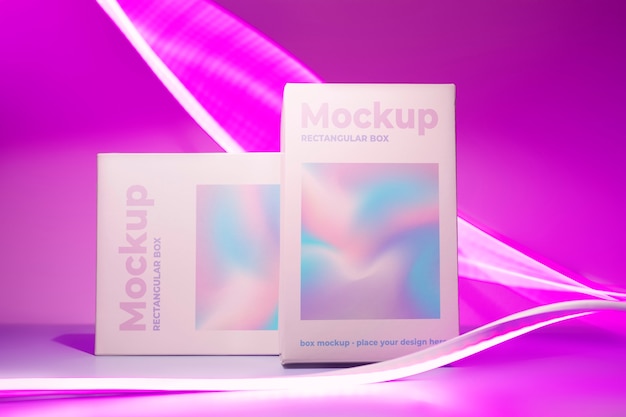 Mock-up di scatola rettangolare sfumata