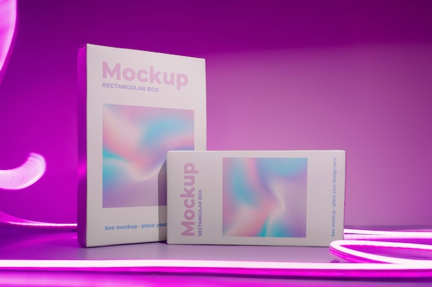Mock-up di scatola rettangolare sfumata