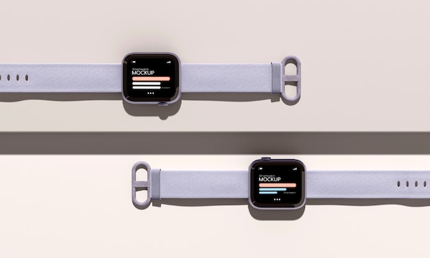 Mock-up di smartwatch con design geometrico