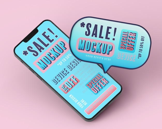 Mock-up di vendita di smartphone