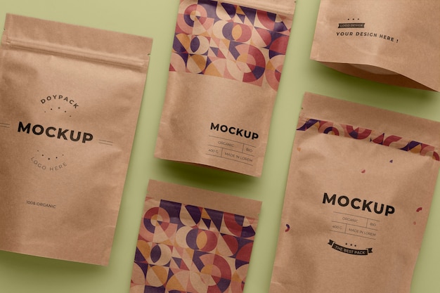 Mock-up doypack arrangiamento minimalista