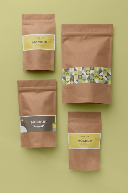 Mock-up doypack composizione minimalista