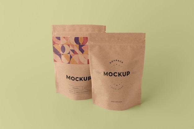 Mock-up Doypack minimalistische Anordnung