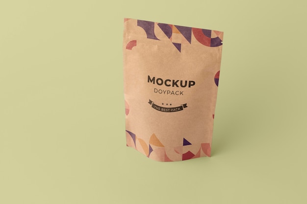 Mock-up doypack minimalistische anordnung