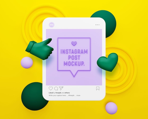 PSD le mock-up du cadre de la publication instagram