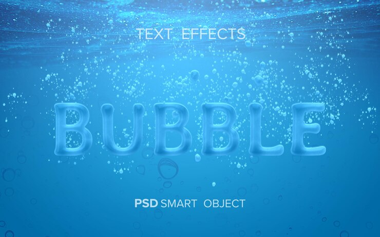 PSD mock-up effetto testo acqua
