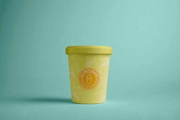 Mock-up einer Eiscreme-Container-Tasse