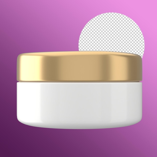 mock-up d'emballage de jarre de crème pour soins de la peau en or blanc
