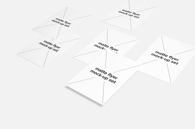 Mock up de folletos mate con vista superior