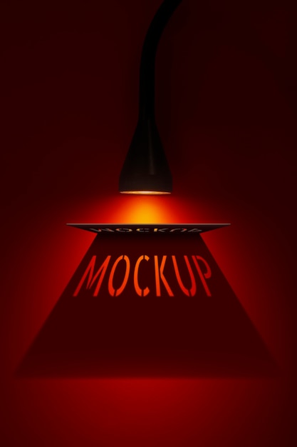 Mock-up de letrero con efecto de luz