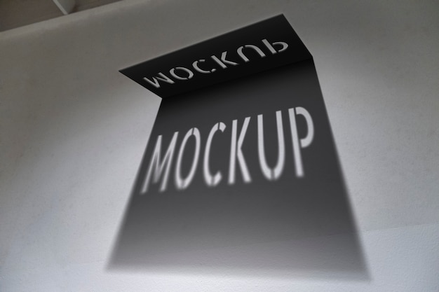 Mock-up de letrero con efecto de luz