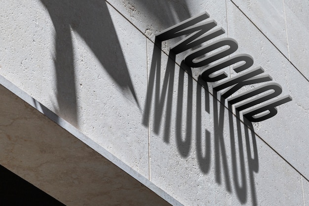 Mock-up de letrero con efecto de luz