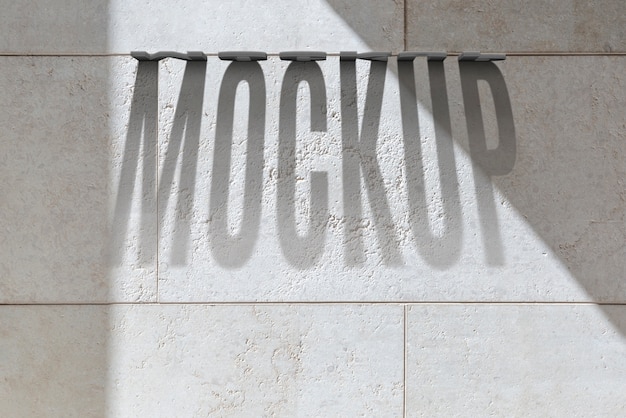 Mock-up de letrero con efecto de luz