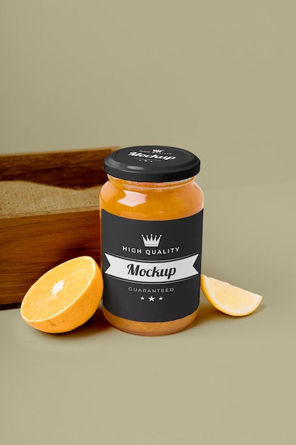 PSD mock-up marmeladenglas verpackungsanordnung