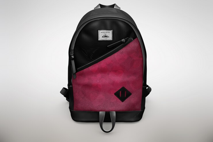 PSD mock up de mochila rosa y negra