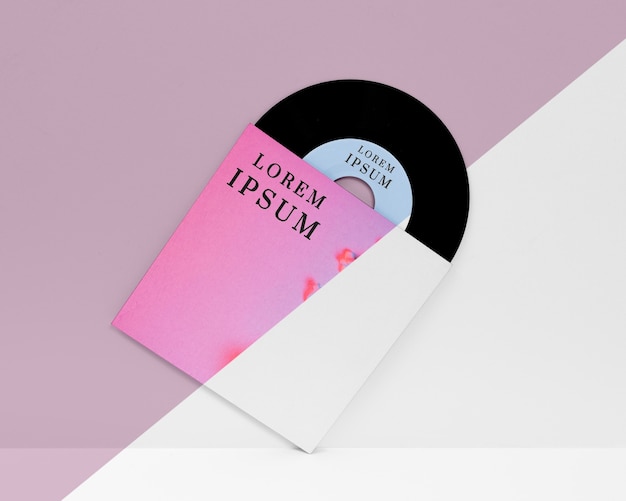 PSD mock-up-modell für schallplatten