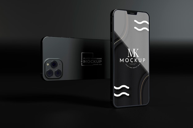 Mock-up novo pacote de telefone