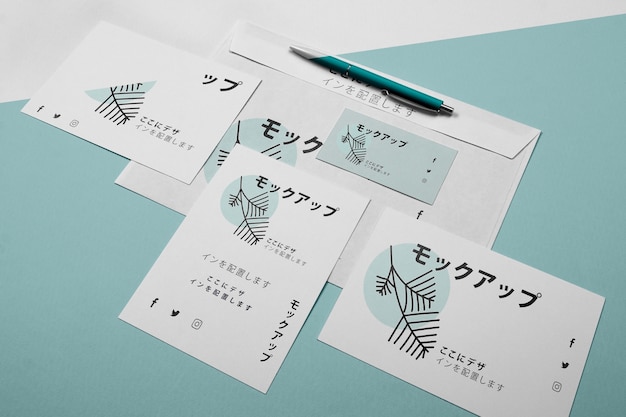 PSD mock-up para empresa japonesa em documentos