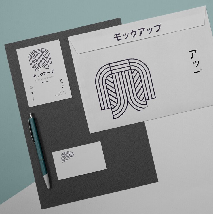 PSD mock-up para vista superior de empresa de negócios asiática
