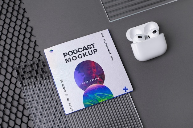 Mock-up per elementi podcast con informazioni