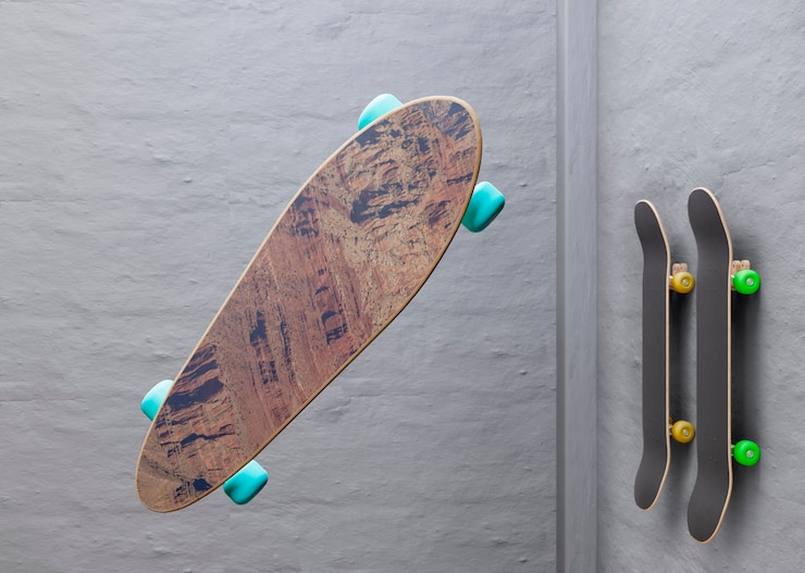 PSD mock-up skateboard with cork design