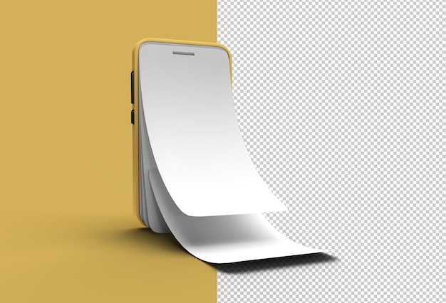 Mock-up Smart Phone con pantalla vacía Reemplazo de pantalla Protector de pantalla Vidrio Archivo PSD transparente.