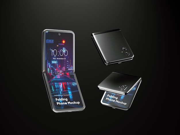 PSD mock-up de smartphone con diseño flip