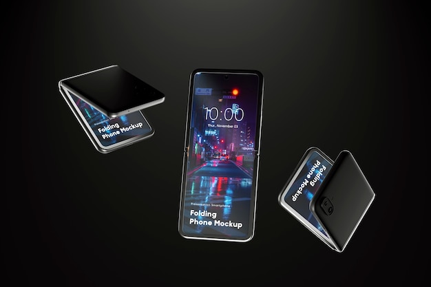 Mock-up de smartphone con diseño flip