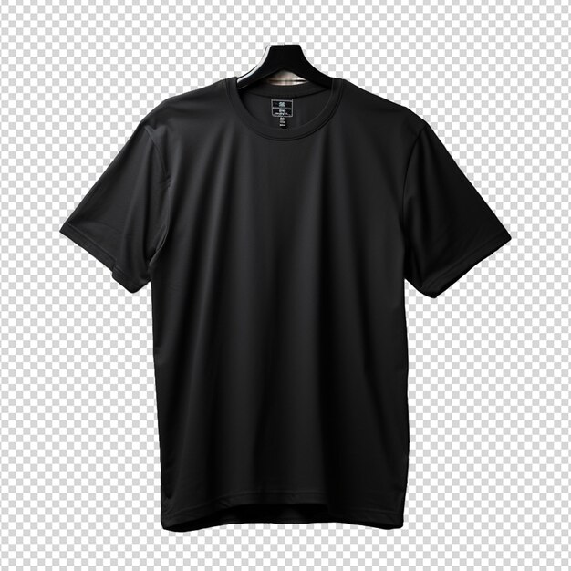 Mock-up De T-shirt Noir Isolé Sur Blanc