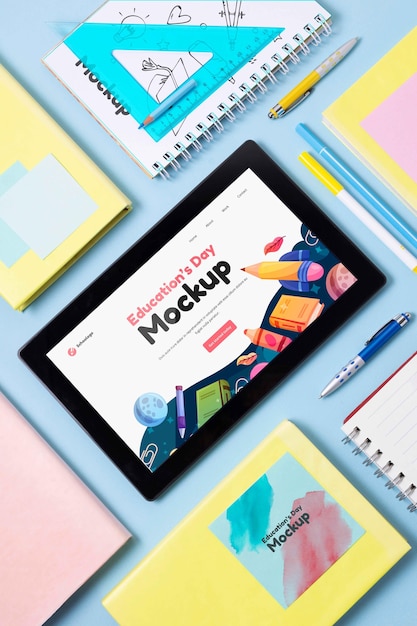 Mock-up-Tablet-Arrangement für den Bildungstag