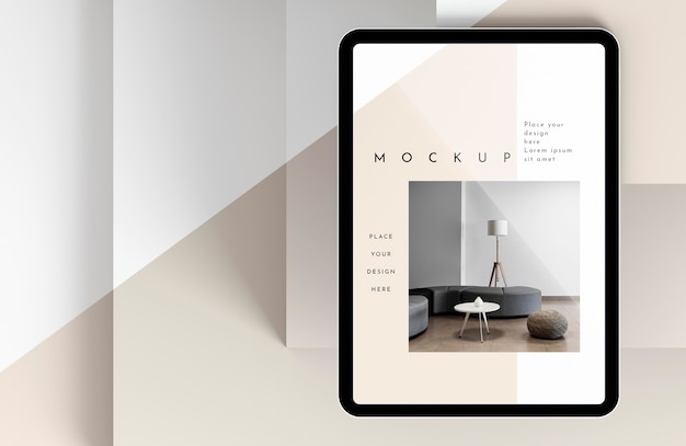 Mock-up tablet moderno vista dall'alto