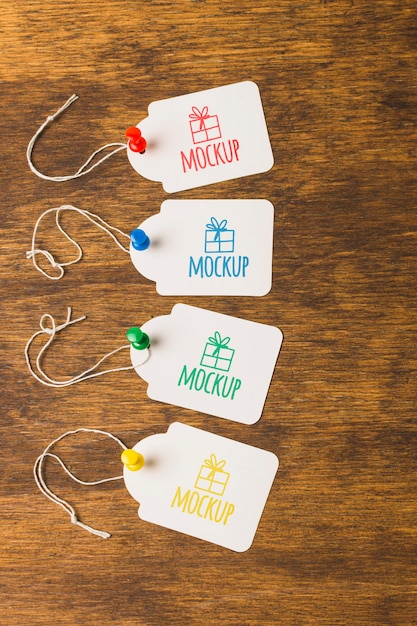 Mock-up tag regalo di compleanno