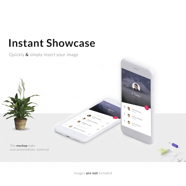 Mock up de teléfono blanco