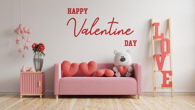 Mock up wall per il giorno di San Valentino