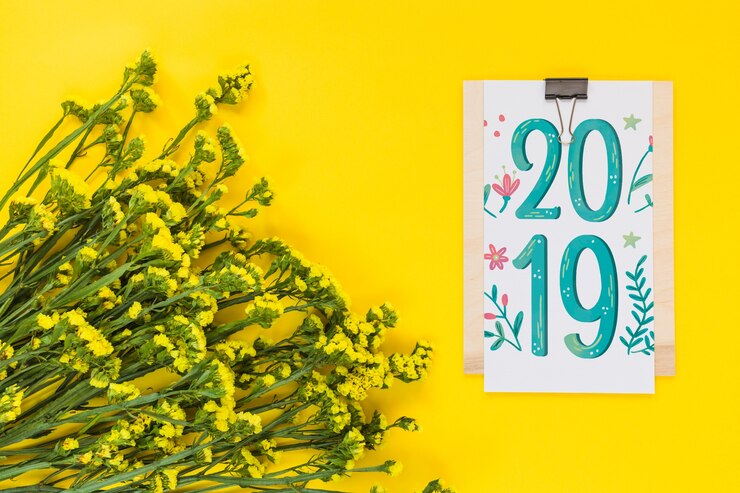 PSD mocku floral presse-papiers