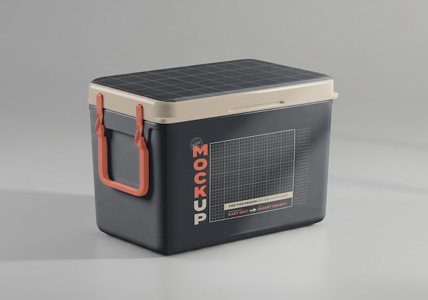 Mockup 02 de un contenedor de refrigerador portátil