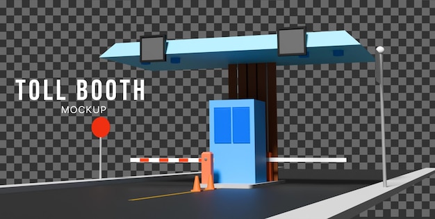 Mockup 3D da Praça de Pedágio