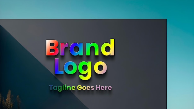 Mockup 3D del logo PSD sulla parete