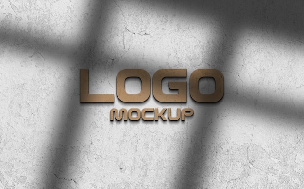 Mockup 3D del logo sulla parete