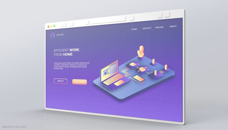 Mockup 3d della finestra del browser Internet isolato