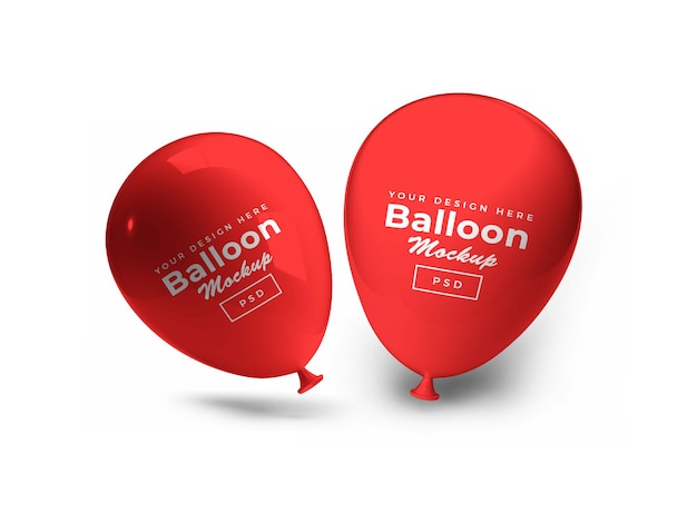 Mockup 3D di palloncino rosso partito