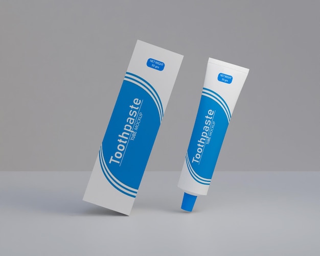 Mockup 3d di tubetto di dentifricio