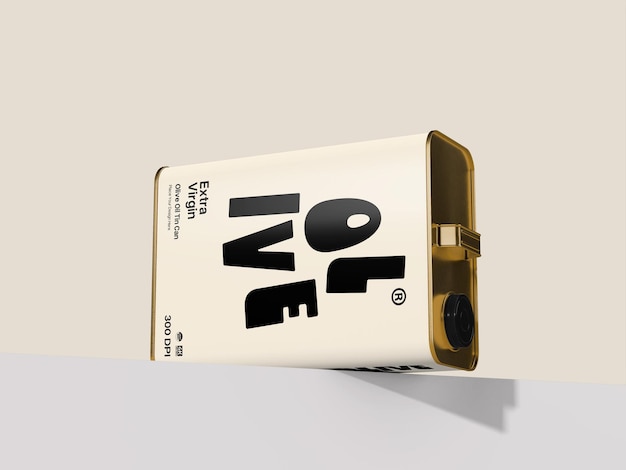 Mockup 3D de embalaje de un recipiente de aceite realista